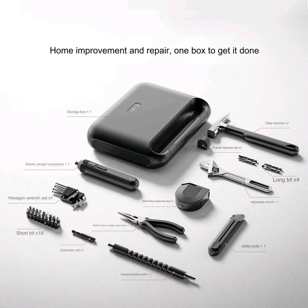 Xiaomi Mijia Multifunctional Screwdriver Toolbox MJGJX001QW with LED Portable Home Tool Set - AHW Store