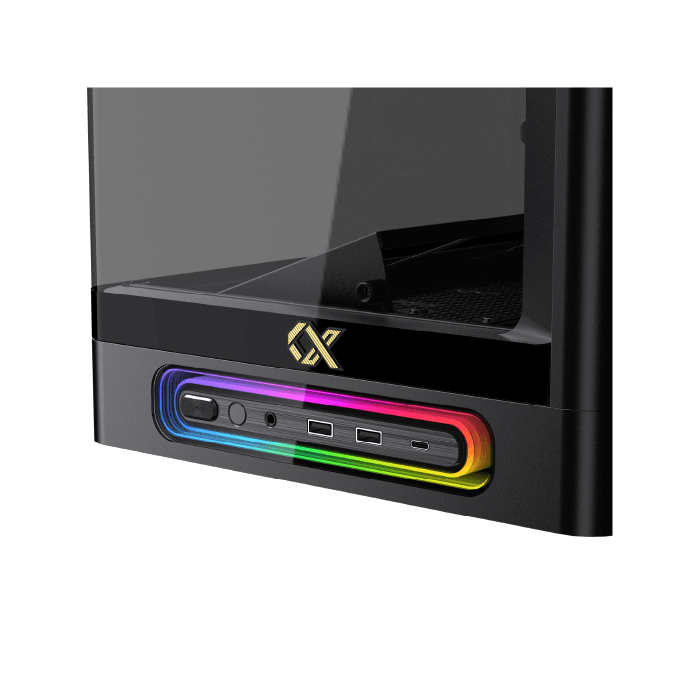Xigamtek Heaven 8 Fan ARGB PWM E ATX Support BTF MB Type C Single Piece Curved Tempered Glass Mid Tower Case