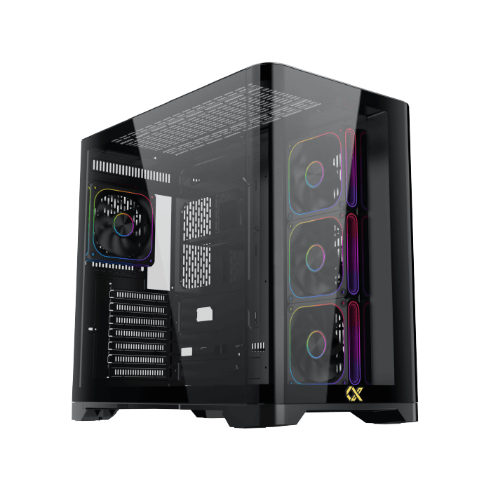 Xigmatek Crystal Storm V2 Curved TG Mid Tower Case 4 Fan ARGB + Fan Controller + Valkyrie 750W 80+ Bronze ATX 3.1