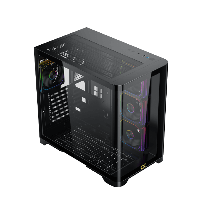 Xigmatek Crystal Storm V2 Curved TG Mid Tower Case 4 Fan ARGB + Fan Controller + Valkyrie 750W 80+ Bronze ATX 3.1