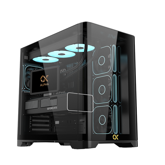 Xigmatek Crystal Storm V2 Curved TG Mid Tower Case 4 Fan ARGB + Fan Controller + Valkyrie 850W 80+ Bronze ATX 3.1