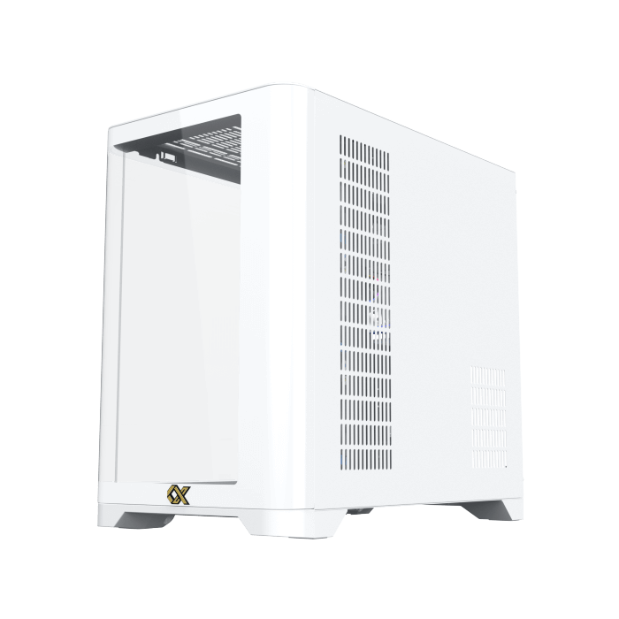 Xigmatek Crystal Storm V2 Arctic Curved TG Mid Tower Case 4 Fan ARGB + Fan Controller + Valkyrie 750W 80+ Bronze ATX 3.1
