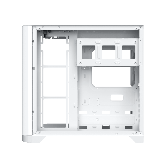 Xigmatek Crystal Storm V2 Arctic Curved TG Mid Tower Case 4 Fan ARGB + Fan Controller + Valkyrie 750W 80+ Bronze ATX 3.1