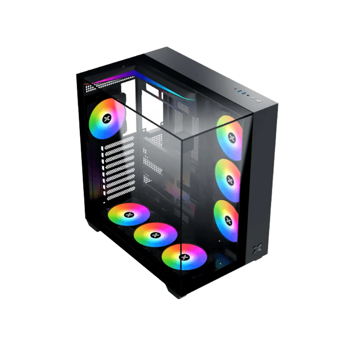 Xigmatek Aqua V Mid Tower Case 7 Fan ARGB Black - AHW Store
