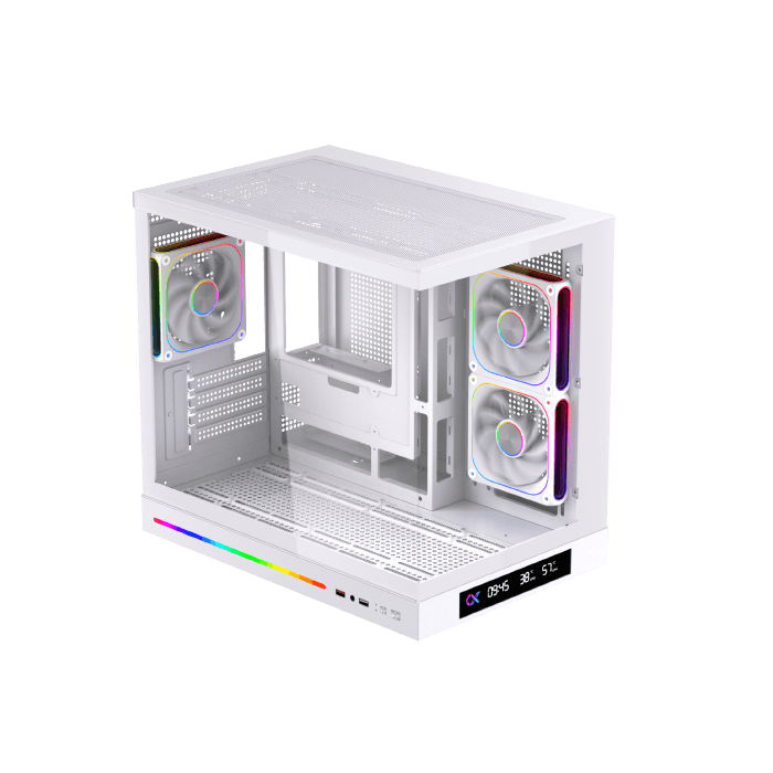 Xigmatek Cloud M DGT 3AF Arctic Digital LCD 3 Fan Argb PWM BTF White Micro Tower Case - AHW Store