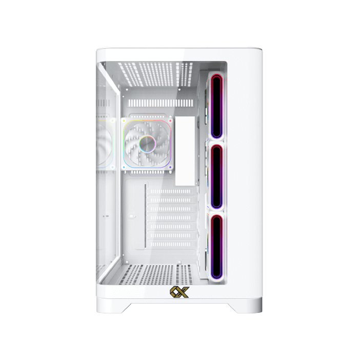 Xigmatek Crystal Storm V2 Arctic Curved TG Mid Tower Case 4 Fan ARGB + Fan Controller + Valkyrie 750W 80+ Bronze ATX 3.1 - AHW Store