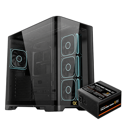 Xigmatek Crystal Storm V2 Curved TG Mid Tower Case 4 Fan ARGB + Fan Controller + Valkyrie 750W 80+ Bronze ATX 3.1 - AHW Store