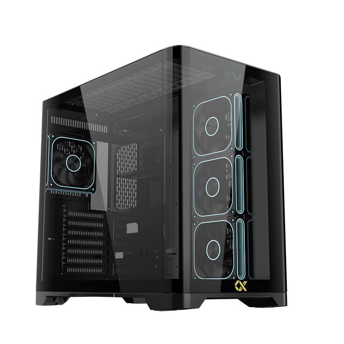 Xigmatek Crystal Storm V2 Curved TG Mid Tower Case 4 Fan ARGB + Fan Controller + Valkyrie 850W 80+ Bronze ATX 3.1 - AHW Store