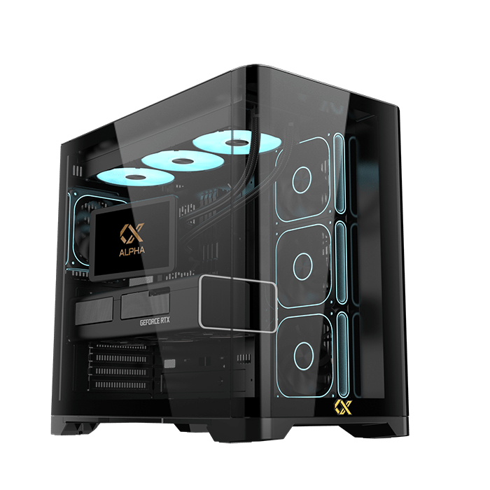 Xigmatek Crystal Storm V2 Curved TG Mid Tower Case 4 Fan ARGB + Fan Controller + Valkyrie 850W 80+ Bronze ATX 3.1 - AHW Store