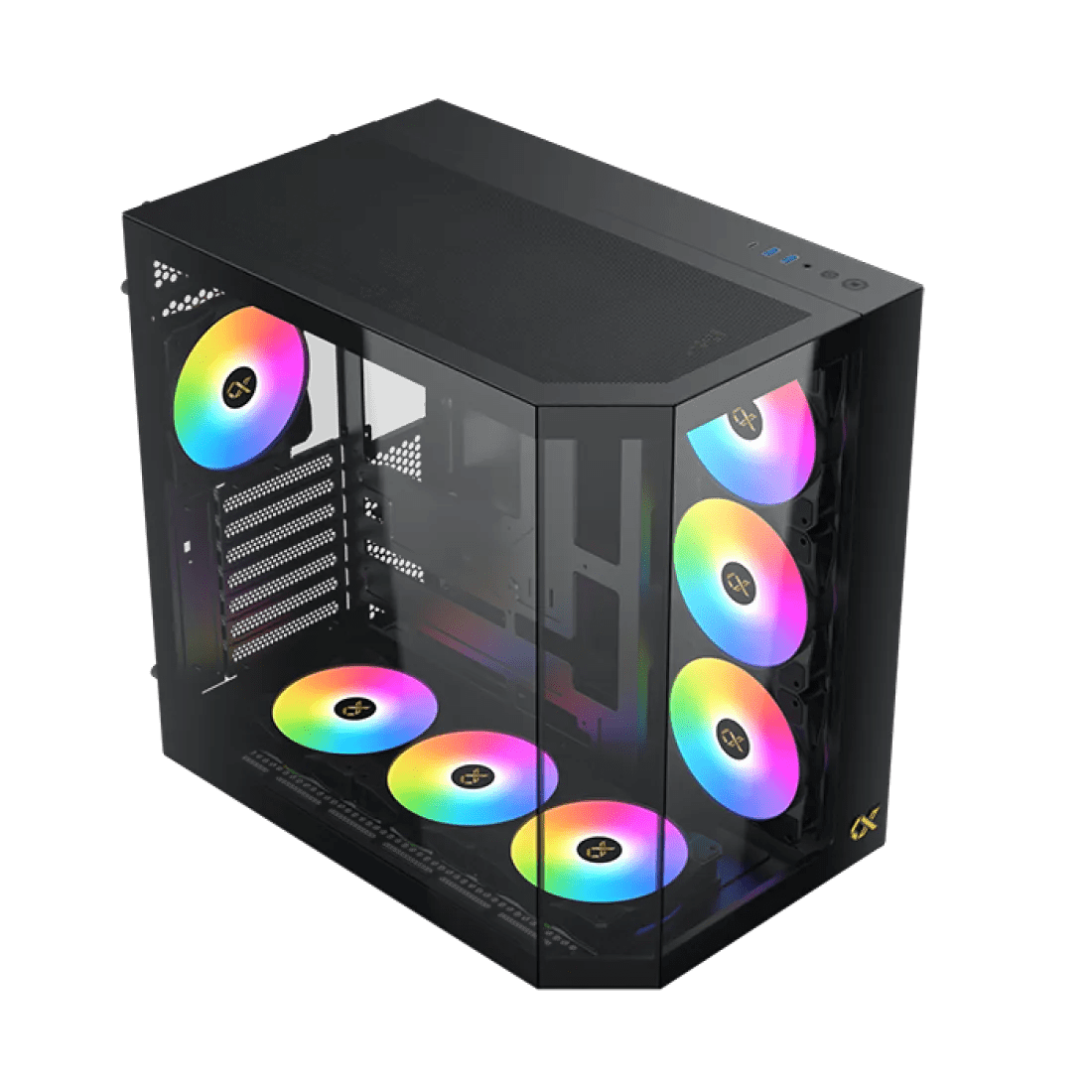 Xigmatek Cubi II Mid Tower Case 7 Fan ARGB Black - AHW Store