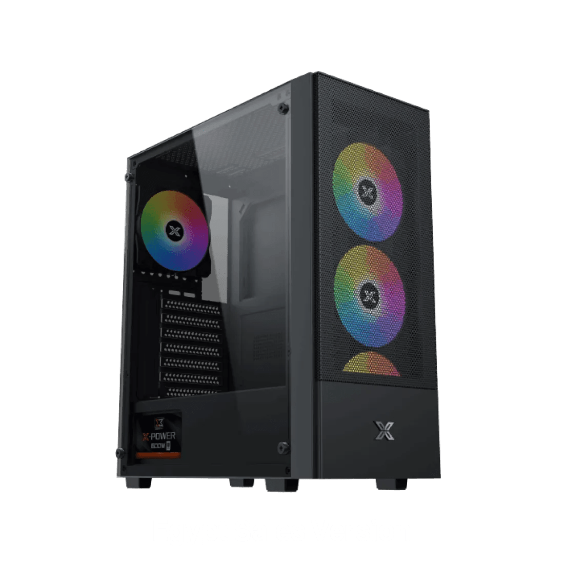 XIGMATEK Hero II AIR Mid Tower Case 4 Fan ARGB Black + X - POWER 600W 80+ White Power Supply - AHW Store