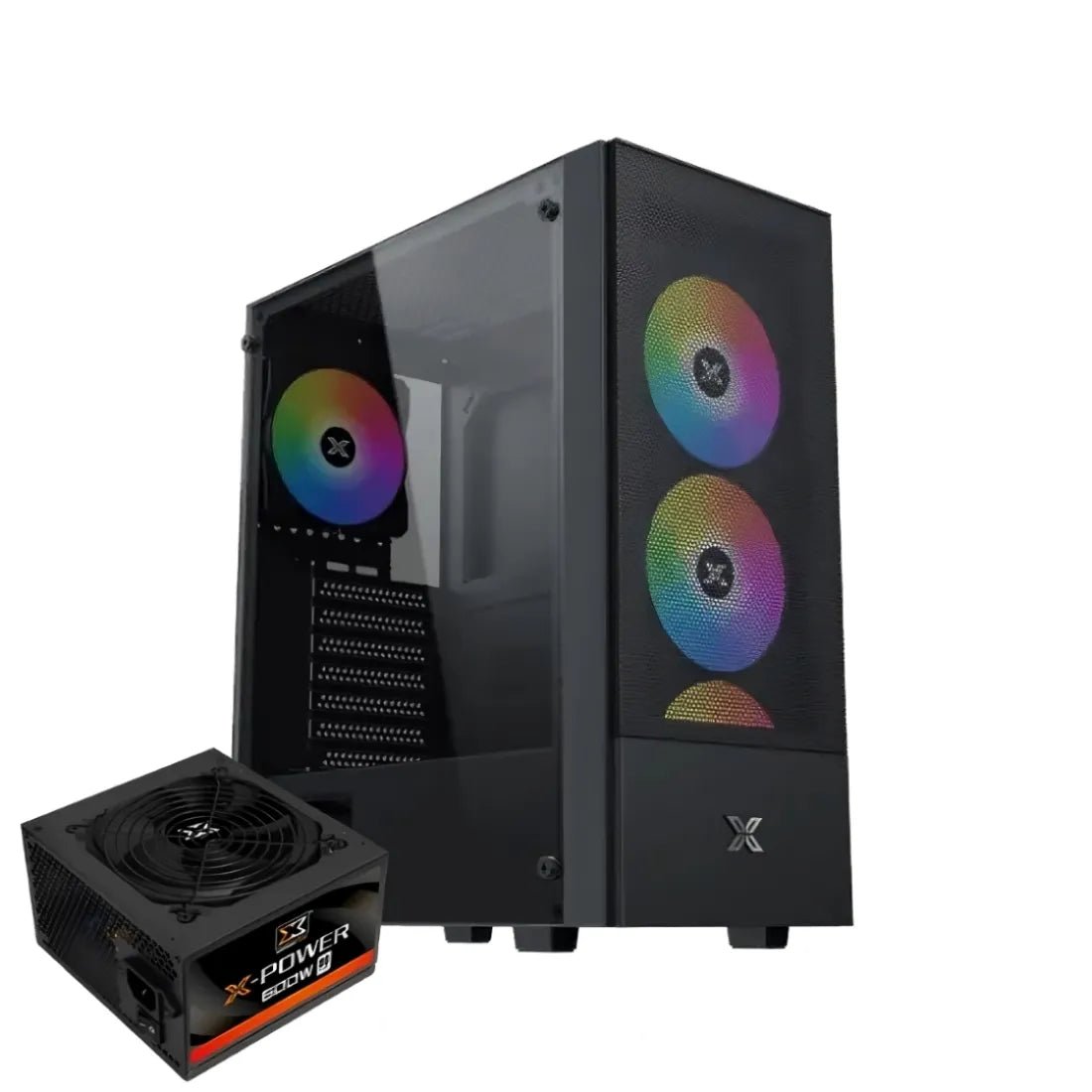 XIGMATEK Hero II AIR Mid Tower Case 4 Fan ARGB Black + X - POWER 600W 80+ White Power Supply - AHW Store