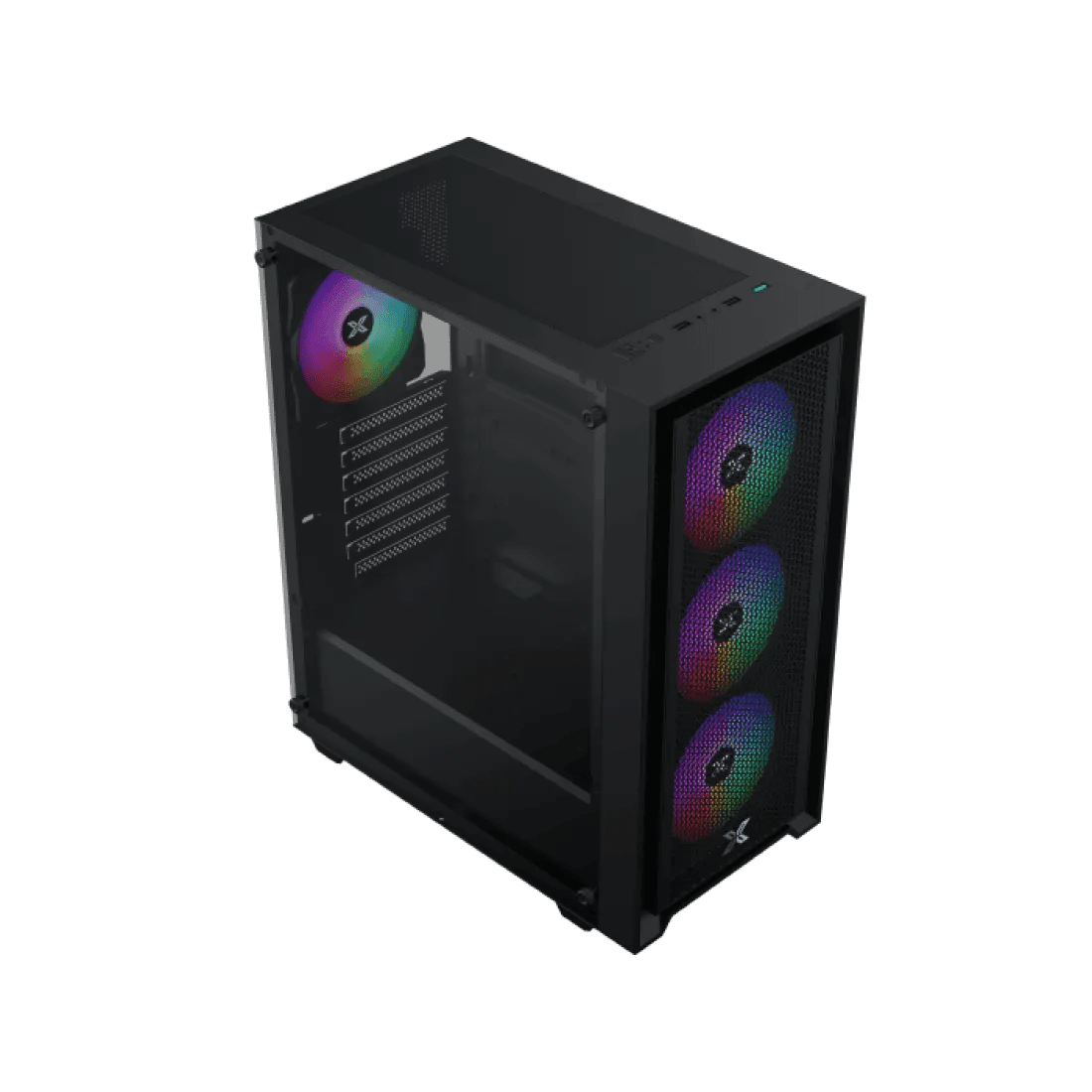 XIGMATEK Sky II FRGB Mid Tower Case 4 Fan RGB Black + X - POWER 600W 80+ White Power Supply - AHW Store