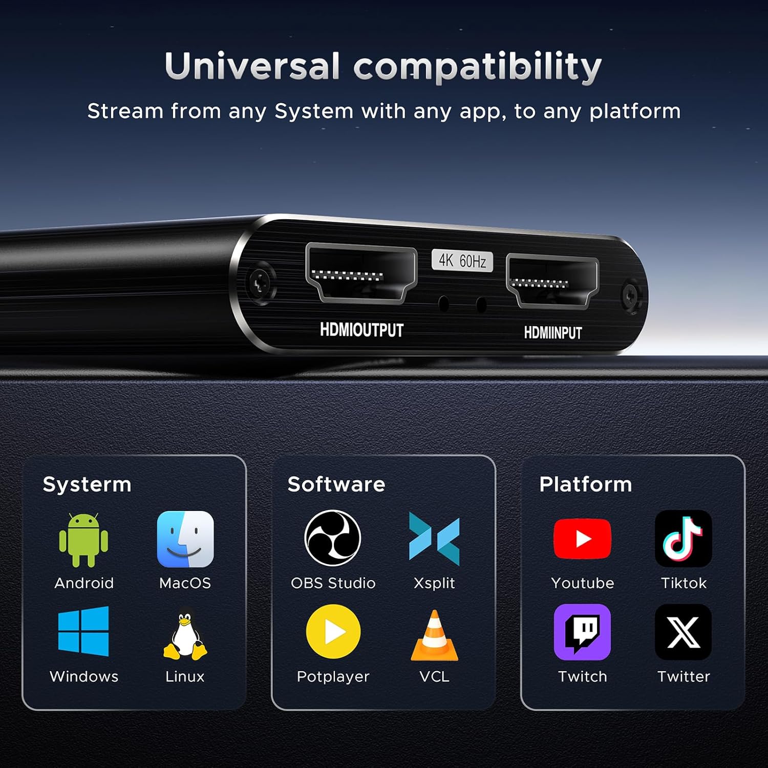 XIIXMASK Video Capture Card, Audio Video Capture Card, USB 3.0 Capture Card 4K HDMI Loop - Out, 1080P - AHW Store