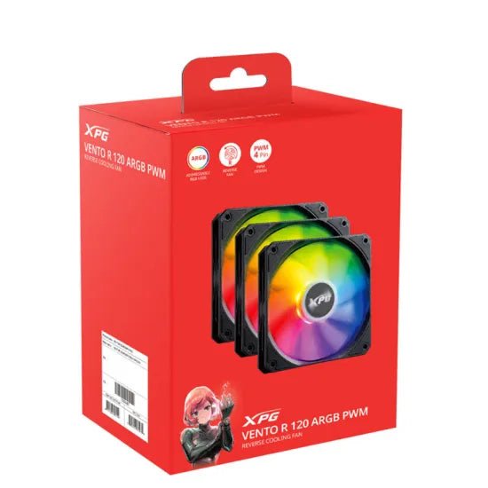 XPG Vento R 120 ARGB PWM 3 Fans Black - AHW Store