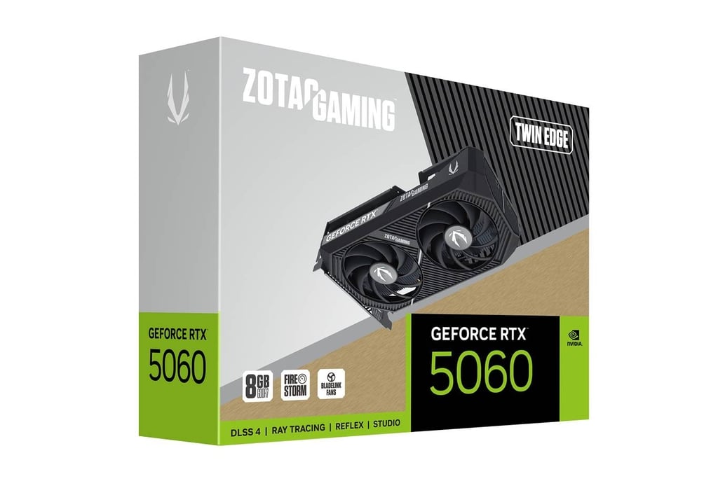 ZOTAC GAMING GeForce RTX 5060 8GB GDDR7 Twin Edge Graphics Card Black - AHW Store