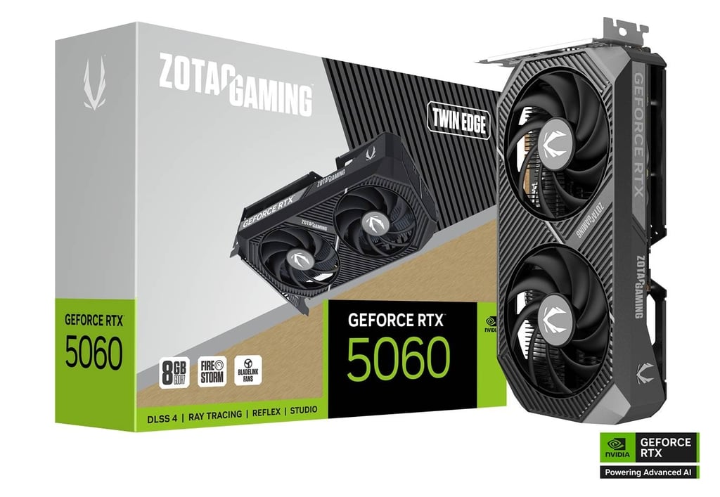 ZOTAC GAMING GeForce RTX 5060 8GB GDDR7 Twin Edge Graphics Card Black - AHW Store