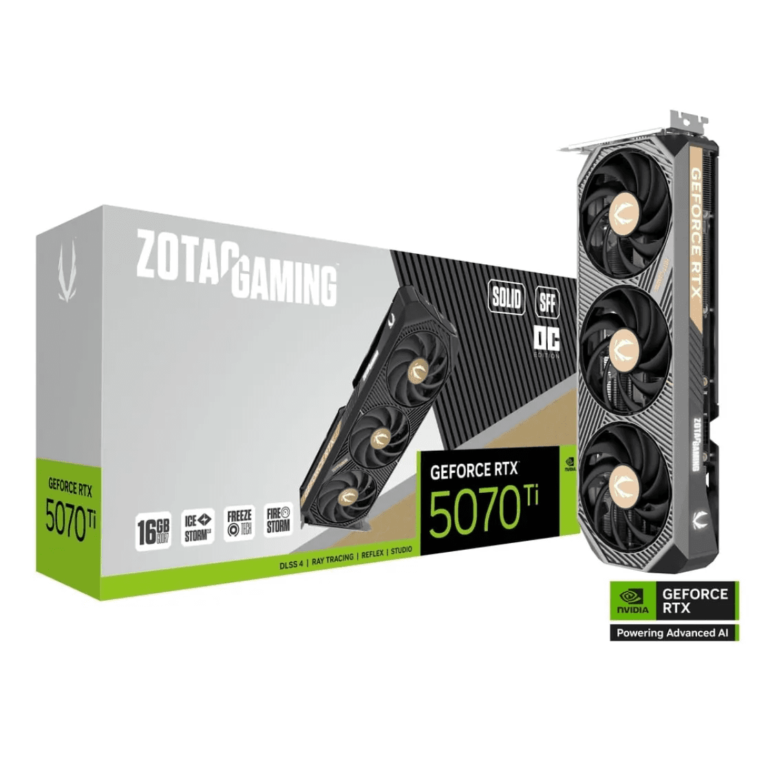 ZOTAC Gaming GeForce RTX 5070 TI SOLID SFF OC 16GB GDDR7 Graphics Card Black - AHW Store