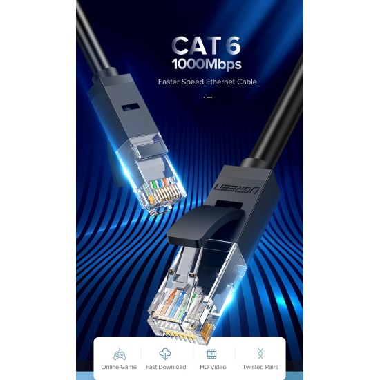 UGREEN Cat 6 U-UTP Lan Cable 3m Black 20161