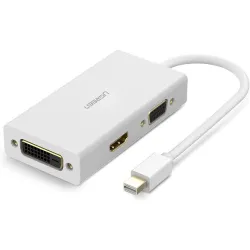 UGREEN Mini DP to HDMI/VGA/DVI Converter White - 20417