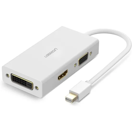 UGREEN Mini DP to HDMI/VGA/DVI Converter White - 20417