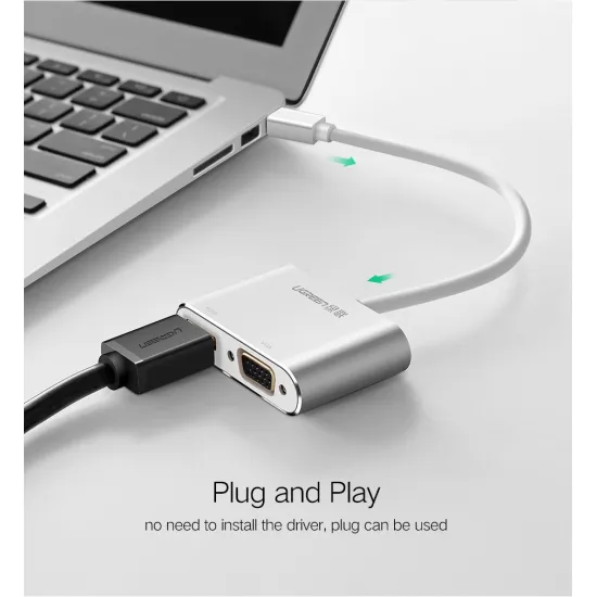 UGREEN Mini DP to HDMI + VGA Converter Silver -20421