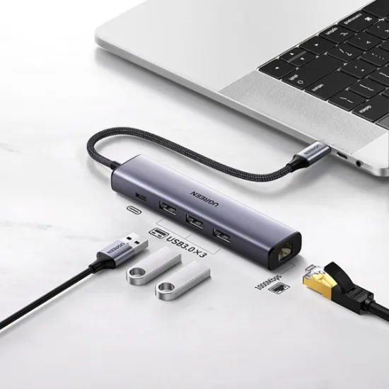 UGREEN USB-C Multifunction Gigabit Ethernet Adapter with PD - 20932