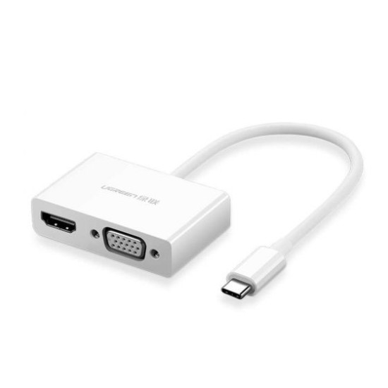 UGREEN USB Type C to HDMI + VGA Converter White -30843