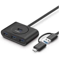 UGREEN USB 3.0 Hub with USB-C Port 1m (Black) - 40850