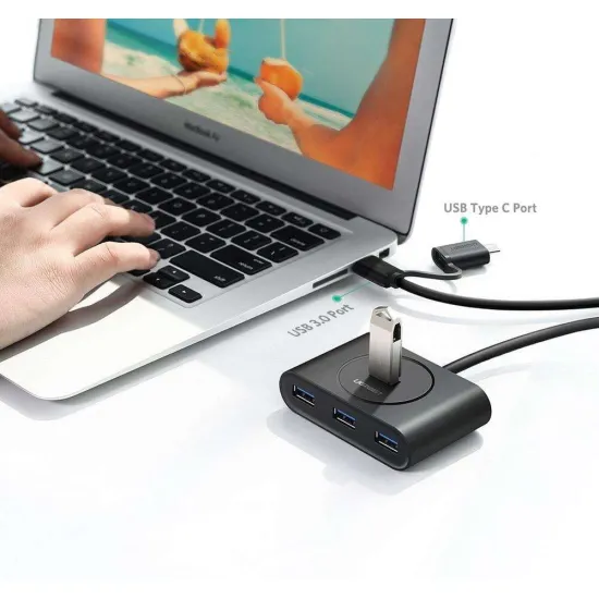 UGREEN USB 3.0 Hub with USB-C Port 1m (Black) - 40850