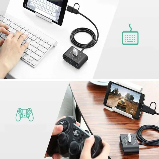 UGREEN USB 3.0 Hub with USB-C Port 1m (Black) - 40850