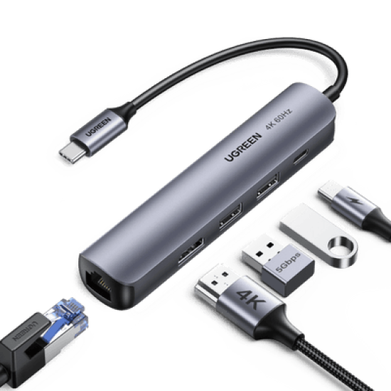 UGREEN USB Type C to HDMI + USB 3.0*3 + PD Power Converter - 50209