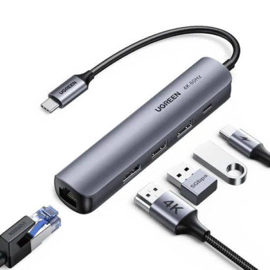 UGREEN USB Type C to HDMI + USB 3.0*3 + PD Power Converter - 50209