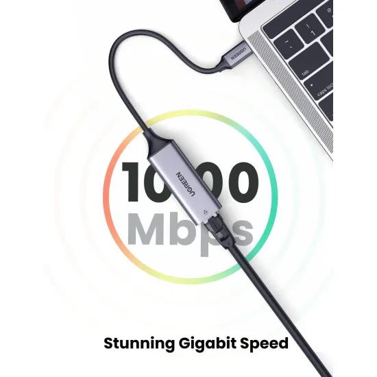 UGREEN USB-C to Ethernet Gigabit Adapter - Space Gray -50737