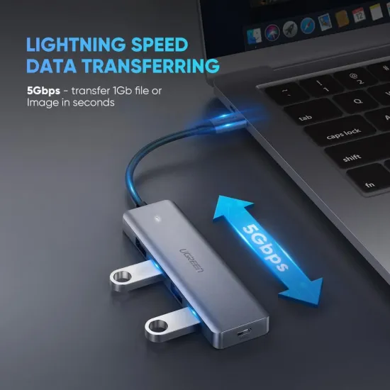 UGREEN 4-Port USB3.0 Hub with Micro USB Power Supply -70336