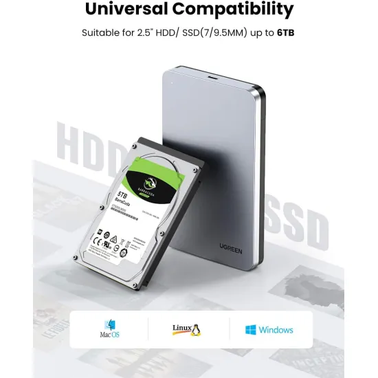 UGREEN 2.5-Inch SATA External Hard Drive Enclosure 70498