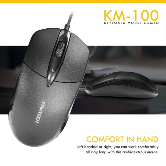 Fantech KM100 Wired Office Combo Keyboard & Mouse Black