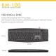 Fantech KM100 Wired Office Combo Keyboard & Mouse Black