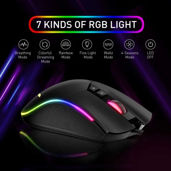HAVIT KB393L Combo Rainbow Mechanical Keyboard and Mouse RGB - Blue Switches