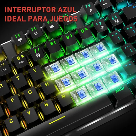 HAVIT KB511L RGB Combo Mechanical Keyboard and Mouse and Mousepad - Blue Switches