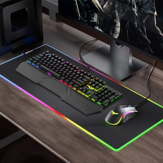 HAVIT KB511L RGB Combo Mechanical Keyboard and Mouse and Mousepad - Blue Switches