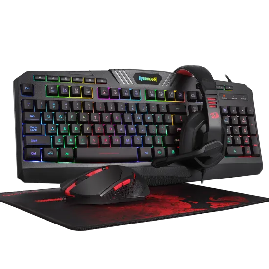 Redragon S101 BA-2 Gaming Combo RGB Keyboard & Mouse & Headset & Mousepad