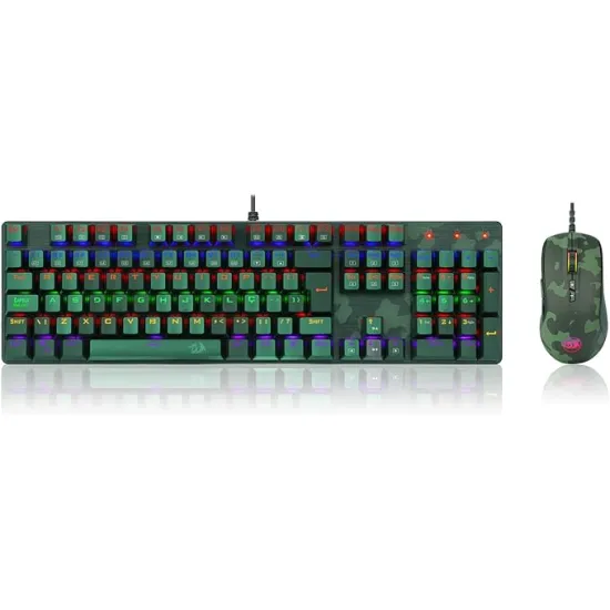 Redragon CAMINC ESSENTIALS S108 Bundle Keyboard & Mouse 5000 DPI Arabic English Black