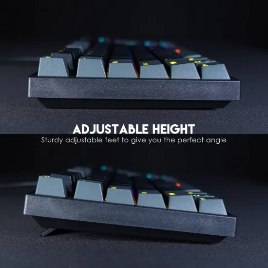 Fantech MK876 RGB Gaming Mechanical Keyboard Gray - Red Switch