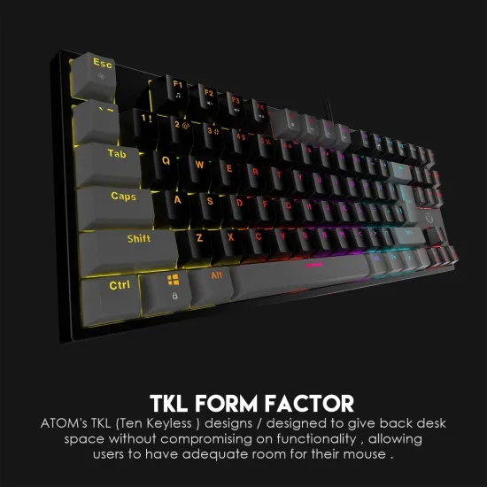Fantech MK876 RGB Gaming Mechanical Keyboard Gray - Red Switch
