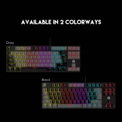 Fantech ATOM TKL MK876 Fixed RGB Wired Gaming Keyboard Mechanical Blue Switch English Gray