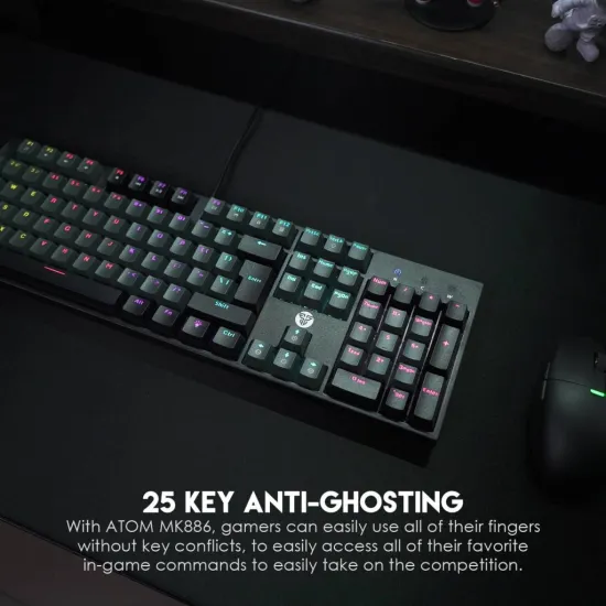 Fantech MK886 RGB Gaming Mechanical Keyboard Black - Blue Switch