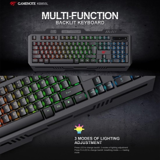 HAVIT KB855L LED Gaming Keyboard LED Backlit - Black