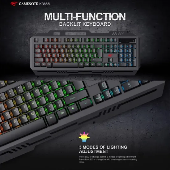 HAVIT KB855L LED Gaming Keyboard - Black