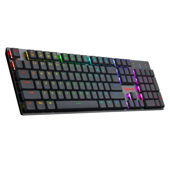 Redragon K535 104 Key Low Profile Wired Mechanical Gaming Keyboard Cherry RED Switch - Black